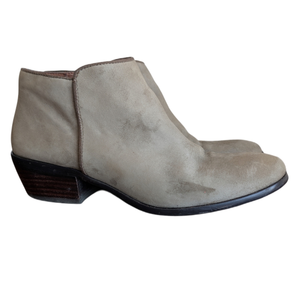 Sam Edelman Women's US 7.5 Tan Beige Suede Leather Short Heeled Ankle Boots